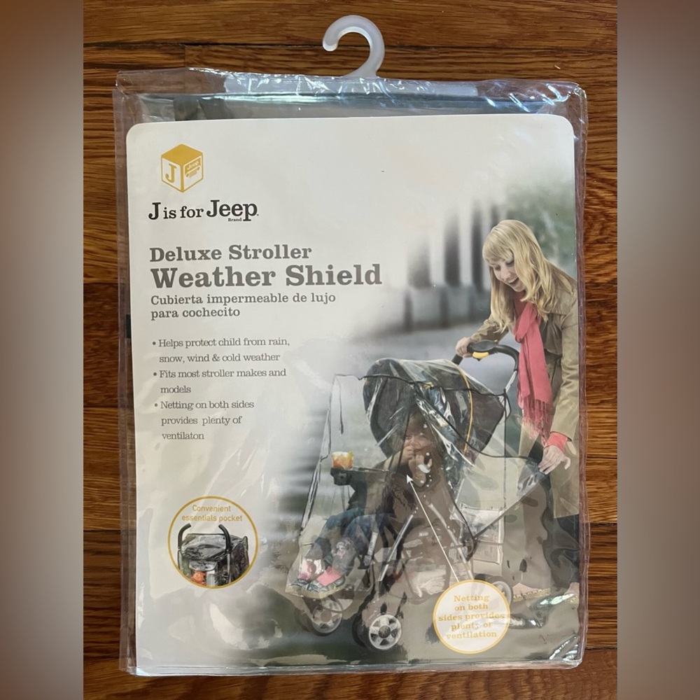 NWT J is for Jeep Deluxe Stroller Waterproof Vinyl Weather Shield Rain Cover